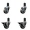 Service Caster 3'' Gray Poly Wheel Swivel 1-5/8'' Expanding Stem Caster Set 2 Brakes, 4PK SCC-EX20S314-PPUB-2-PLB-2-158 - alternate 1